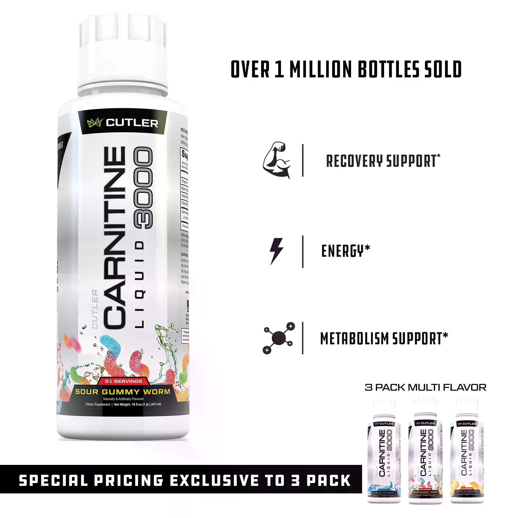 Fitness Nutrition Energy - คัทเลอร์ นิวทริชั่น ลิควิด คาร์นิทีน 3000 สำหรับเพิ่มพลังงานและฟื้นฟูร่างกาย