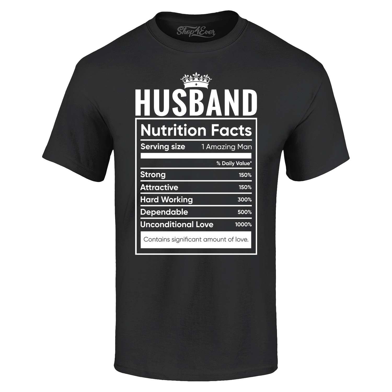 Nutrition & Fitness Station - เสื้อยืดข้อความสารอาหารของสามี ของขวัญตลกๆ สำหรับผู้ชายจากภรรยา