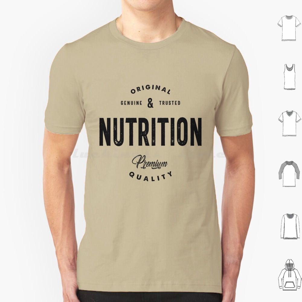 Nutrition & Fitness Station - เสื้อยืดเนื้อผ้าคอตตอนลาย Nutrition Original สำหรับผู้ชายและผู้หญิง พิมพ์ลายเองได้ เหมาะสำหรับงานด้านโภชนาการ
